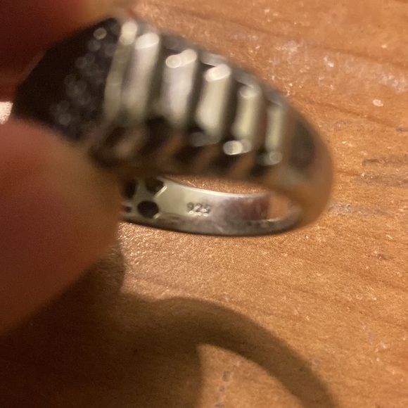 Black sapphire mens ring by EFFY set in sterling silver sz 10 - Picture 5 of 5